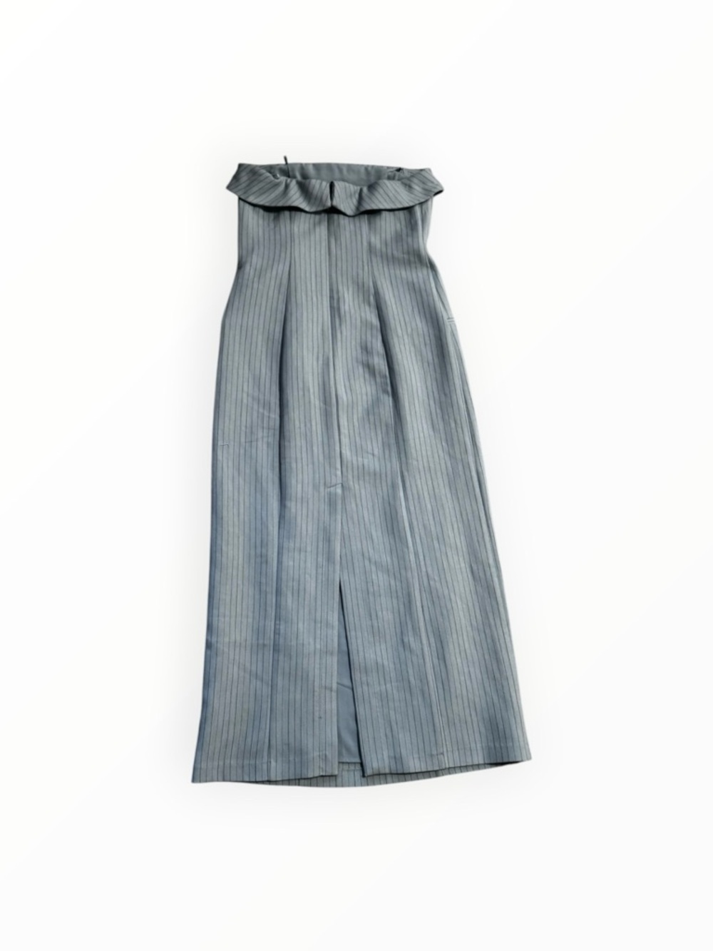 ABERCROMBIE & FITCH Striped Blue Strapless Tailored Midi Dress XS XSP Petite NWT - Picture 3 of 7
